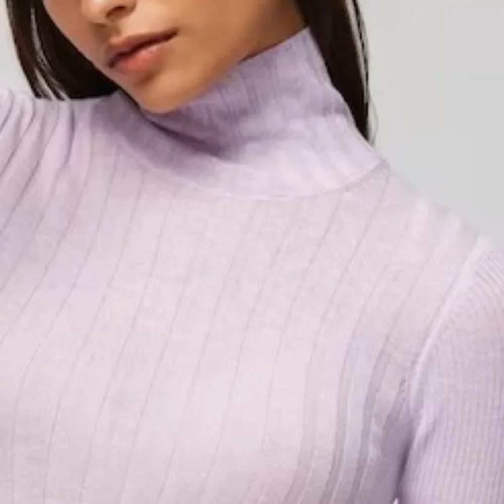 WHITE HOUSE BLACK MARKET LONG SLEEVE CASHMERE BLEND MOCKNECK SWEATER NEW LILAC - Picture 4 of 9
